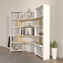 Hanah Home Poyraz Estantería Blanco y Roble